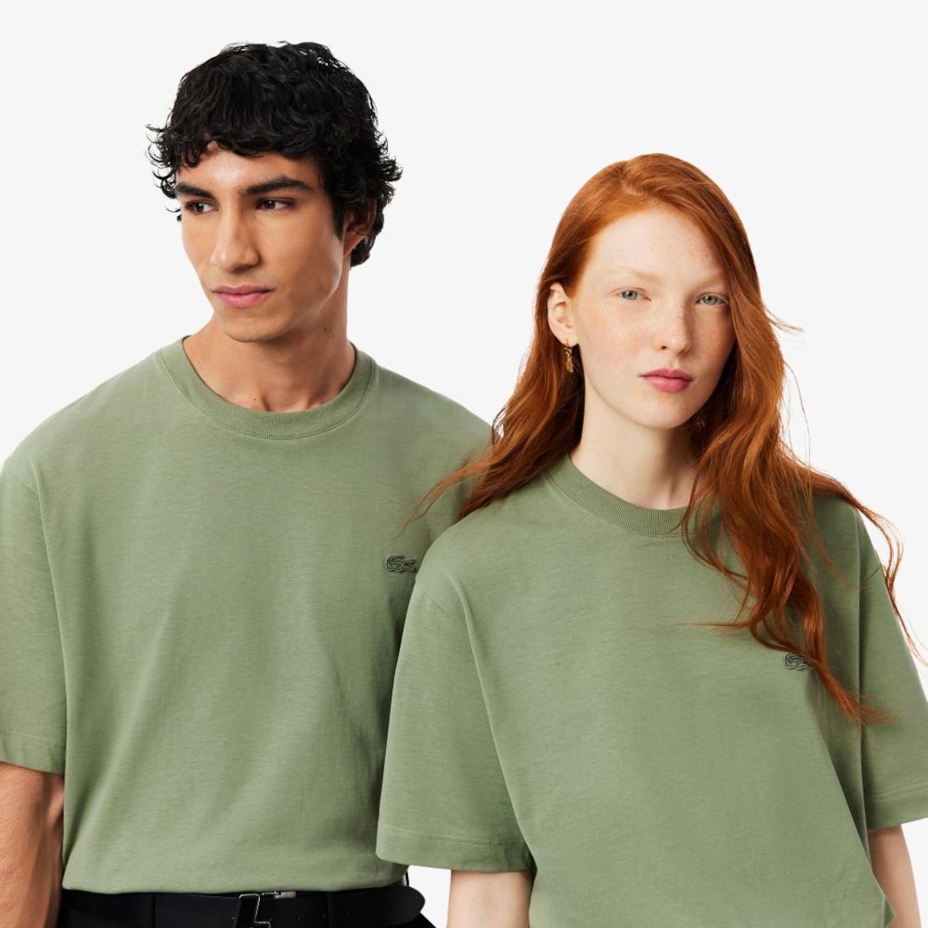Imagem 2 do produto Camiseta de malha pesada de caimento folgado Lacoste Unissex