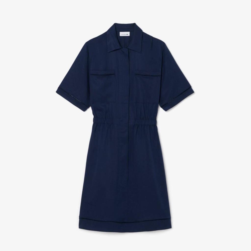 Imagem 4 do produto Vestido-Camisa Fluido de Mistura de Linho Lacoste Feminino
