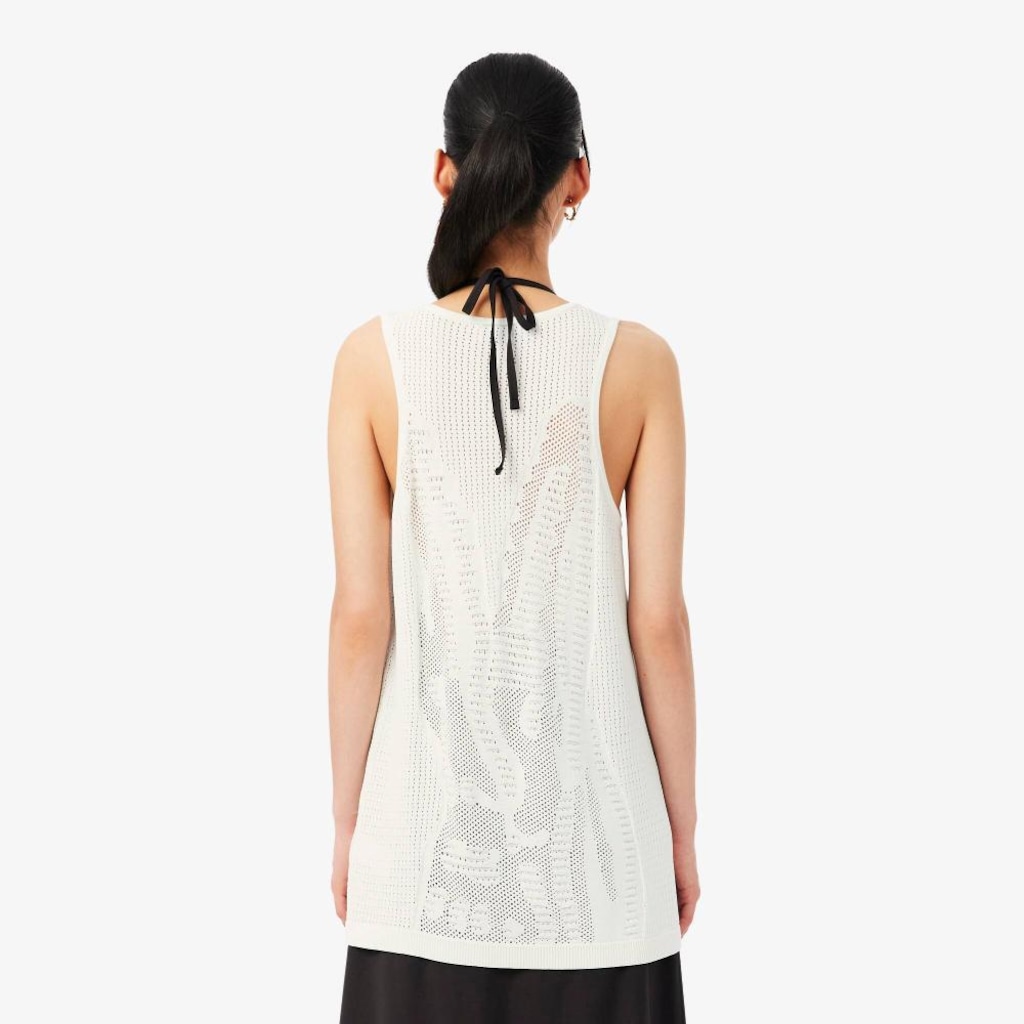 Imagem 3 do produto Camiseta Regata de Crochê em Mesh Lacoste Feminina