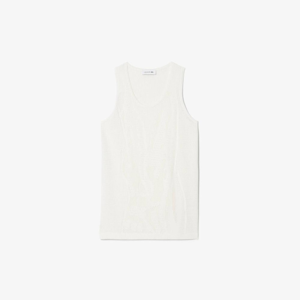 Imagem 4 do produto Camiseta Regata de Crochê em Mesh Lacoste Feminina