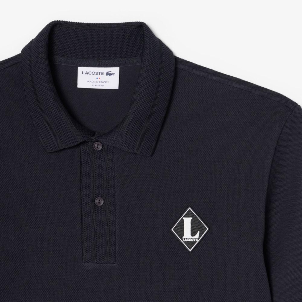 Imagem 4 do produto Camiseta Polo de Modelagem Clássica com Distintivo — Fabricada na França Lacoste Masculina