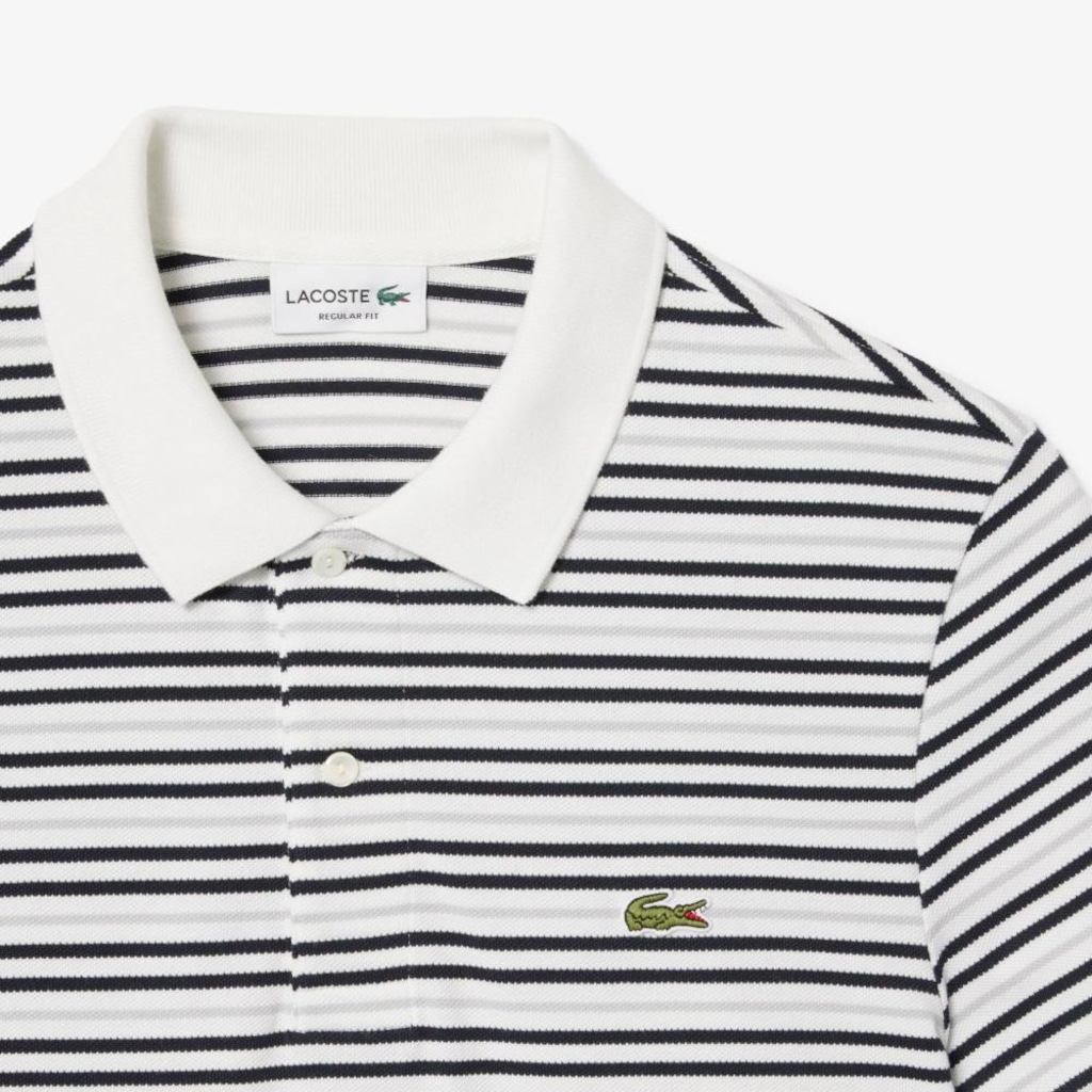 Imagem 4 do produto Camiseta Polo em Petit Piqué Listrada Classic Fit Lacoste Masculina
