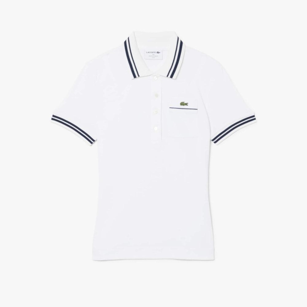 Imagem 3 do produto Camiseta Polo Lacoste Canelada Fabricada na França Modelagem ajustada Feminina