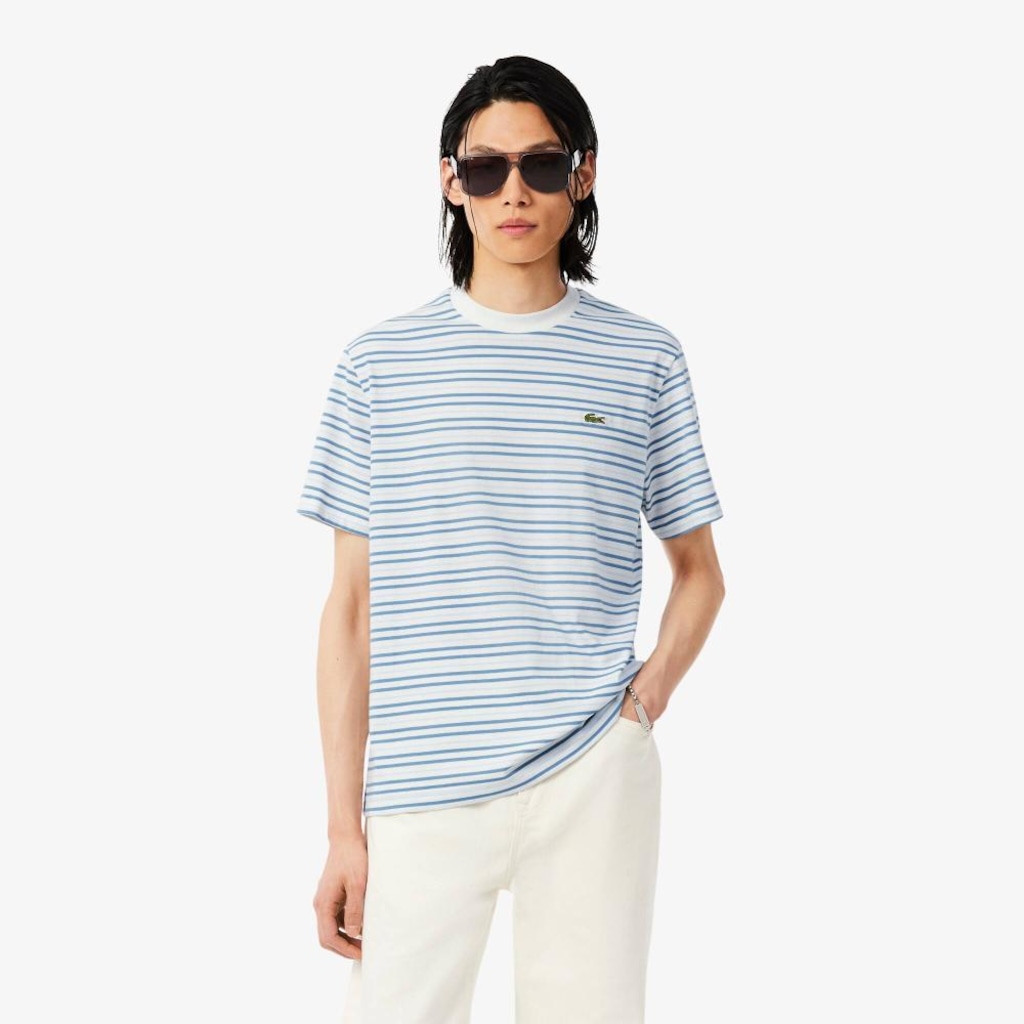 Imagem 2 do produto Camiseta de Algodão Listrada Lacoste Masculina