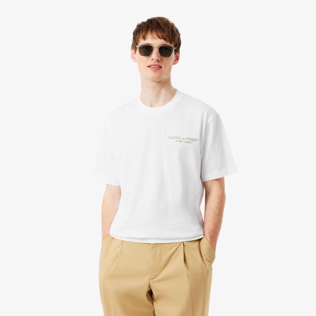 Imagem 2 do produto Camiseta de Algodão Bordada Lacoste Unissex