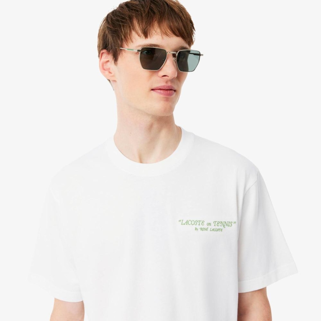 Imagem 3 do produto Camiseta de Algodão Bordada Lacoste Unissex
