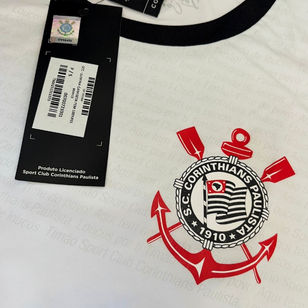 Imagem 4 do produto Camisa do Corinthians Baby Look Lumina Coimbra - Feminina