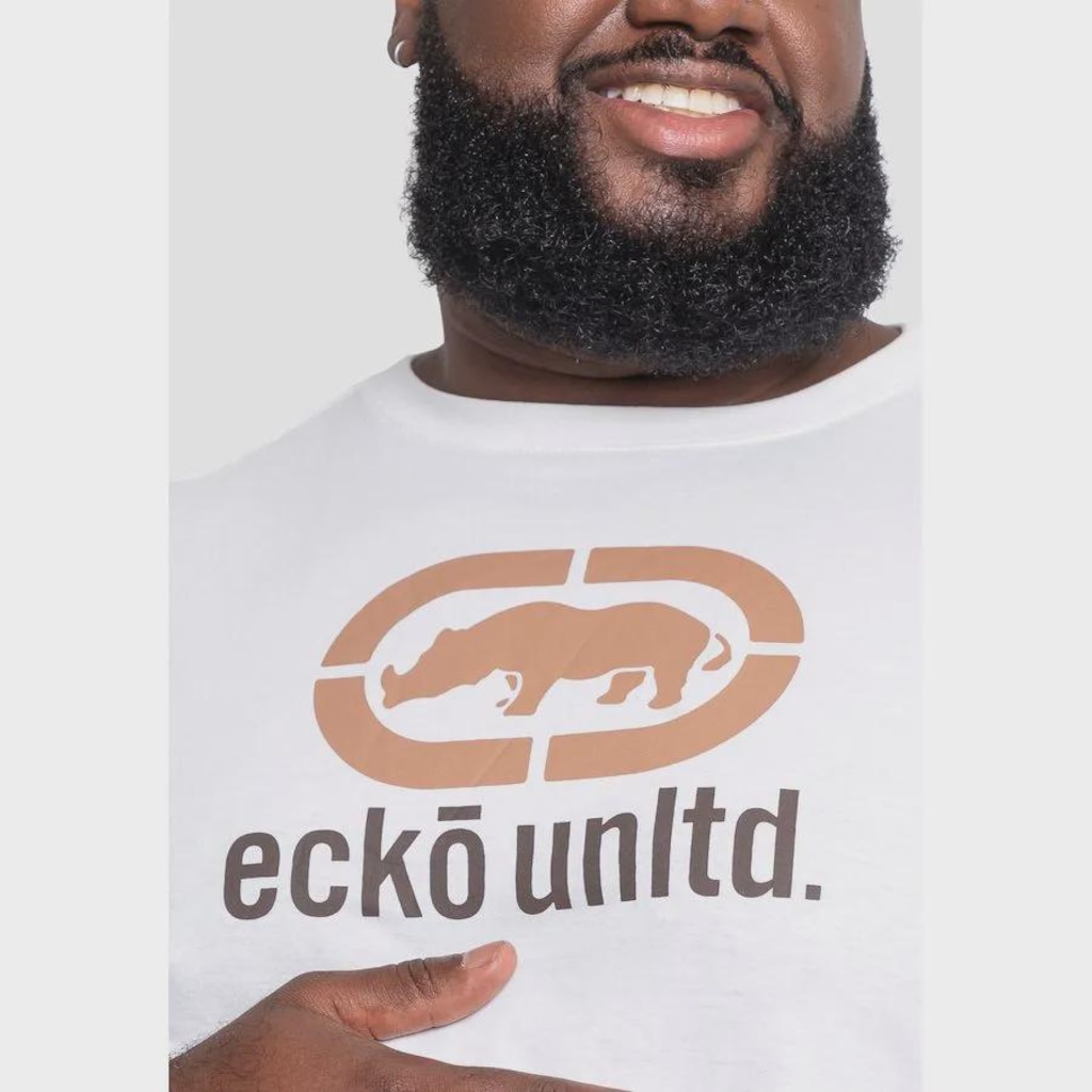 Imagem 3 do produto Camiseta Ecko Plus Size Off White Estampada Masculina