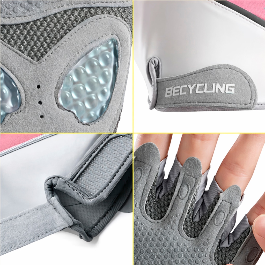 Imagem 3 do produto Luvas Esportiva Gold Sports Bec Cycling Meio Dedos Anti Slip Com Tecido e Respirável