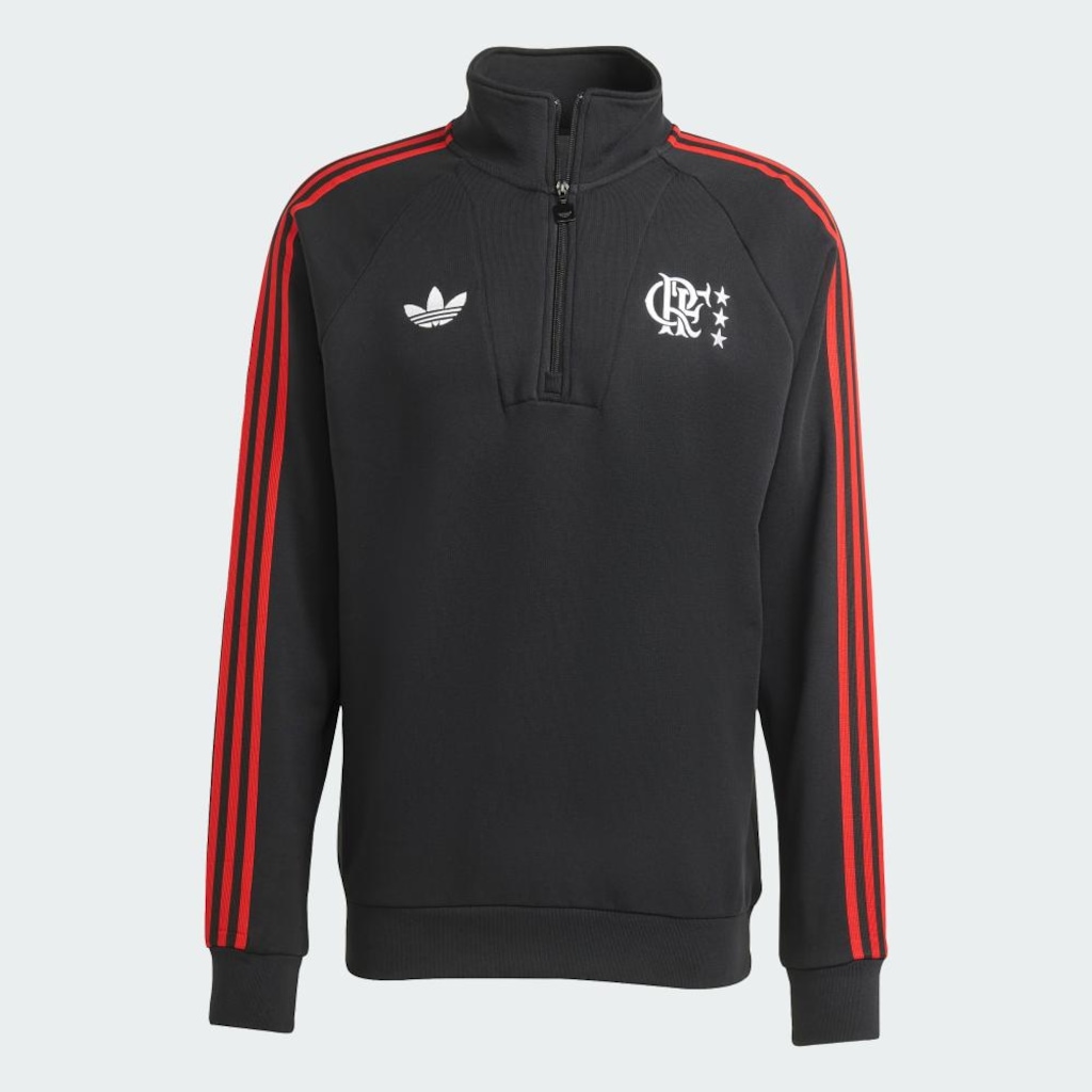 Imagem 2 do produto Blusão de Moletom Adidas CR Flamengo Originals Meio Fecho de Zíper Masculino