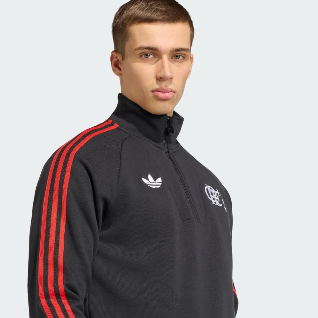 Imagem 5 do produto Blusão de Moletom Adidas CR Flamengo Originals Meio Fecho de Zíper Masculino
