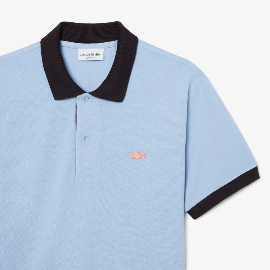 Imagem 2 do produto Camiseta Polo Classic Fit com Acabamento Canelado Contrastante Masculina