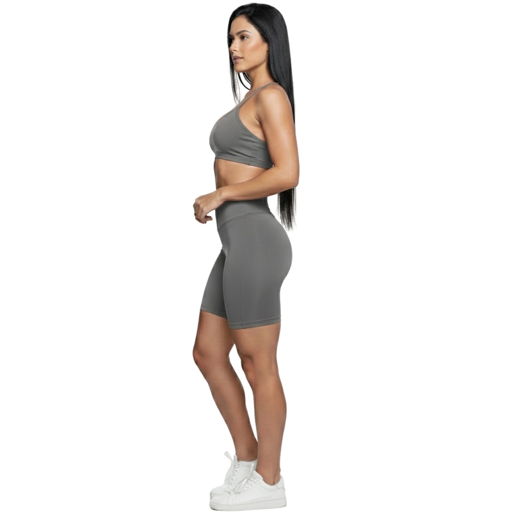 Imagem 2 do produto Conjunto Top Alça Fina e Bermudinha Suplex Feminino Vekyo