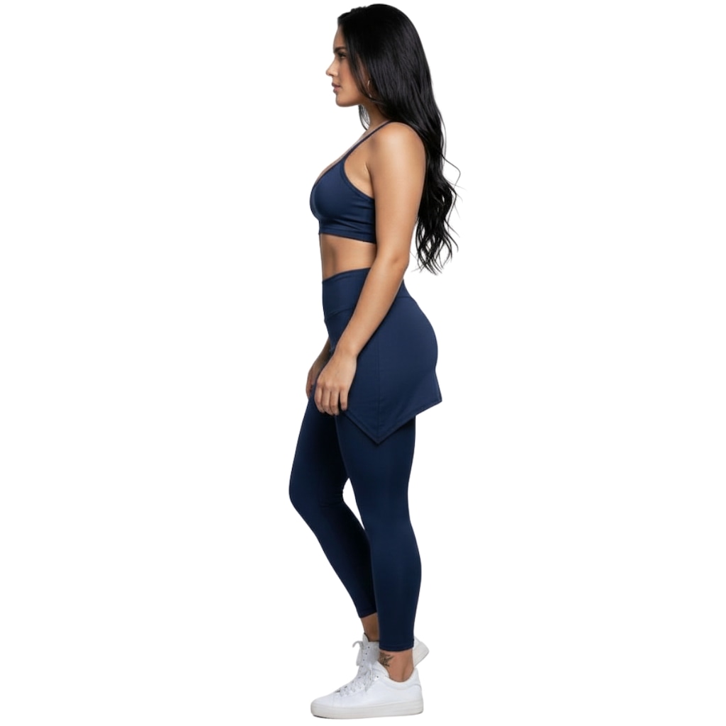 Imagem 2 do produto Conjunto Top Alça Fina e Calça Saia Suplex Vekyo Feminino