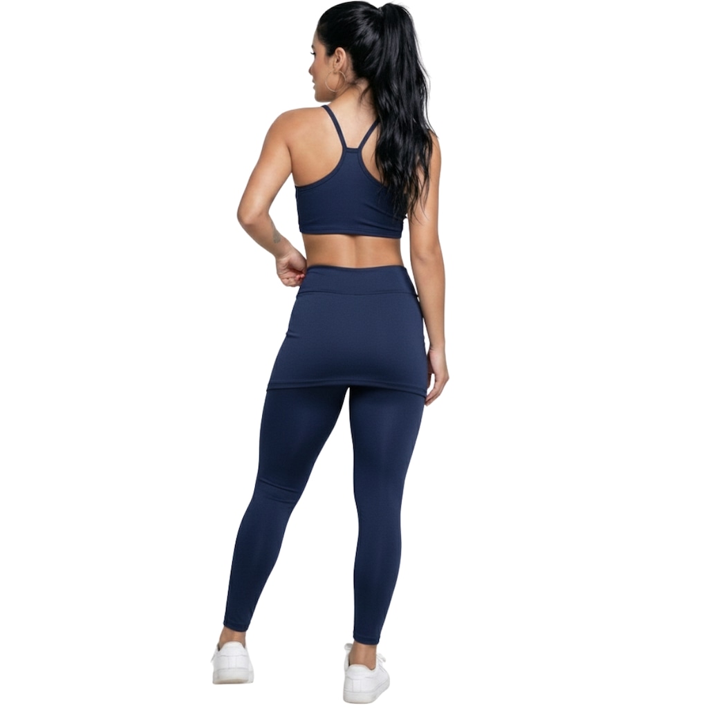 Imagem 3 do produto Conjunto Top Alça Fina e Calça Saia Suplex Vekyo Feminino