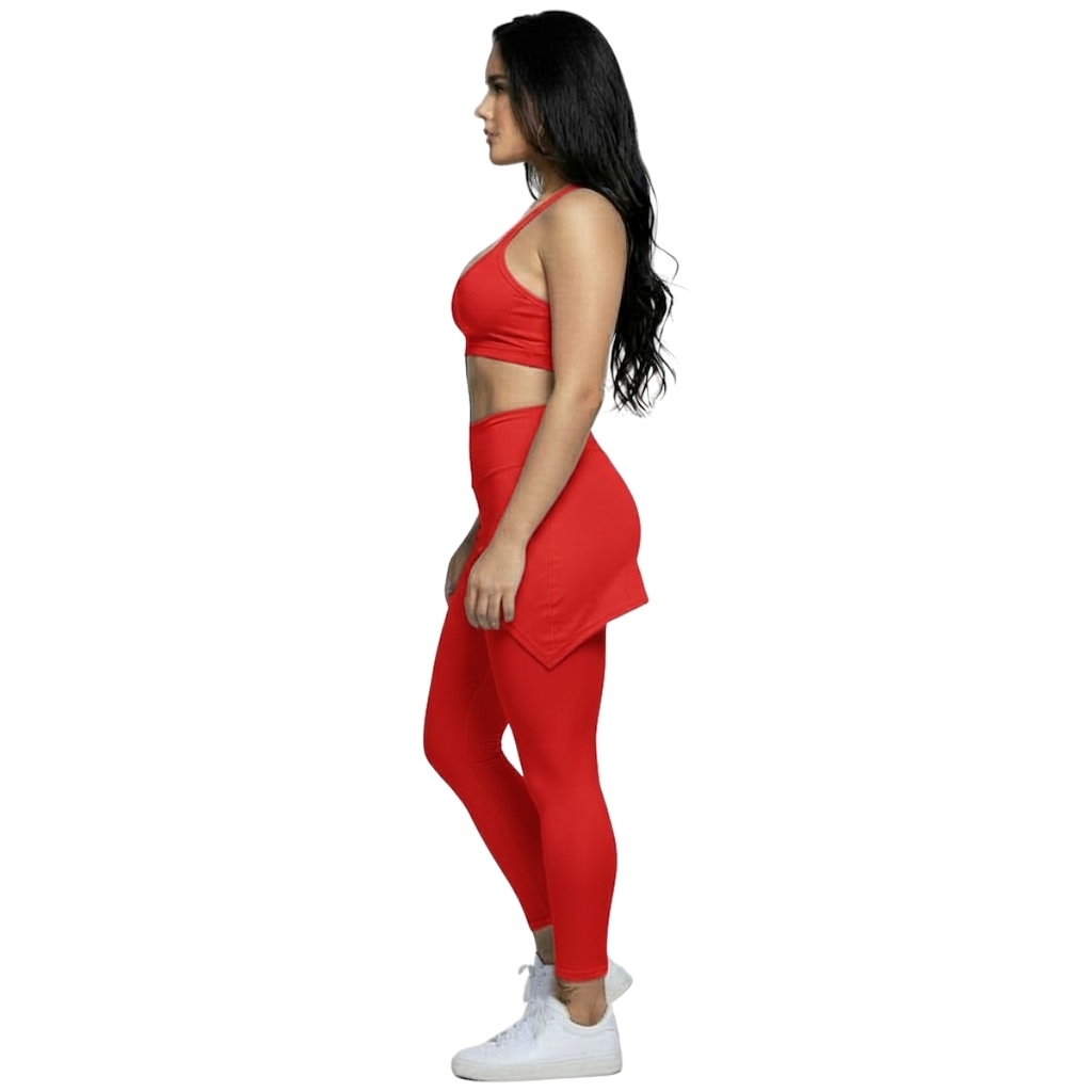 Imagem 2 do produto Conjunto Top Alça Fina e Calça Saia Suplex Vekyo Feminino