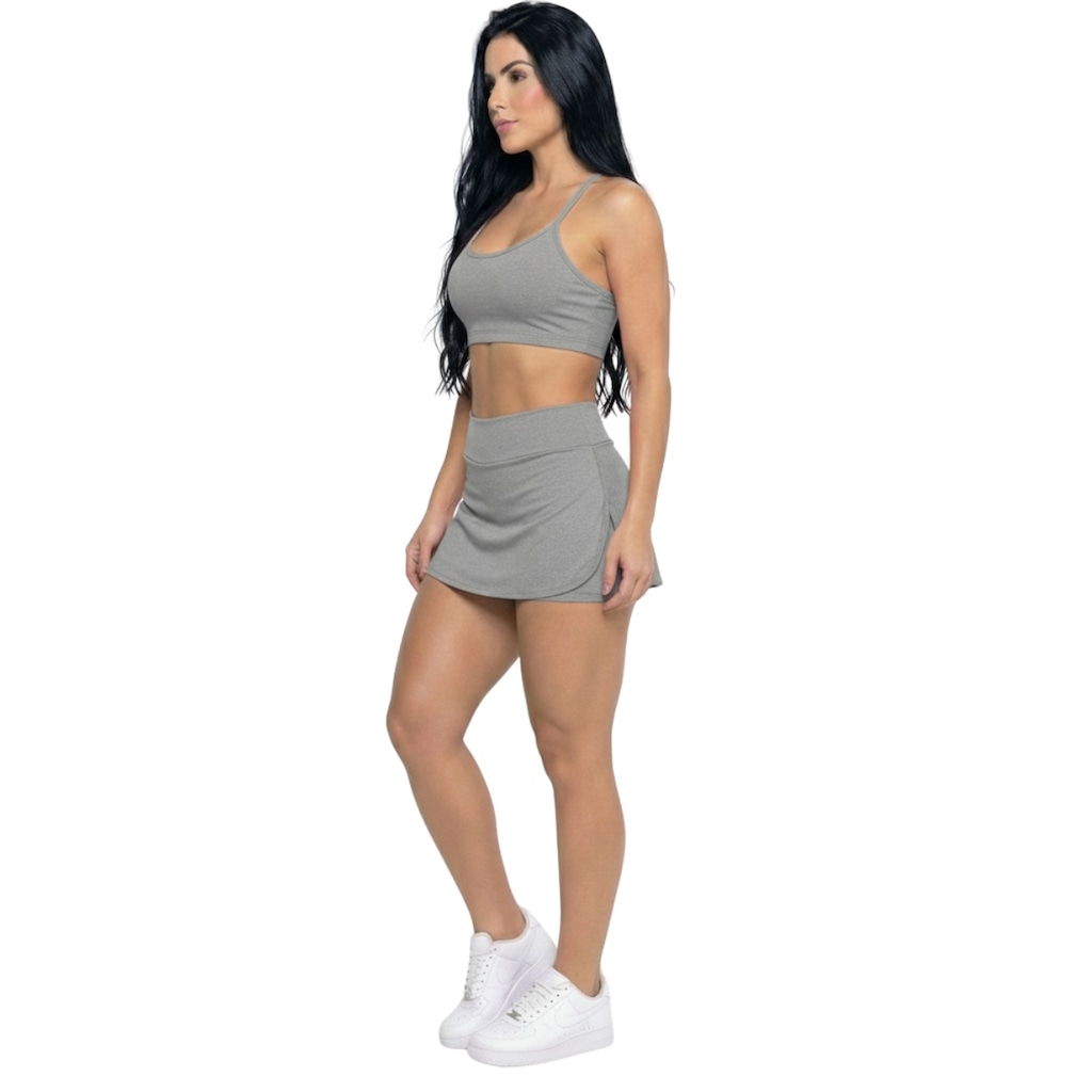 Imagem 2 do produto Conjunto Top Alça Fina e Short Saia Vekyo Feminino