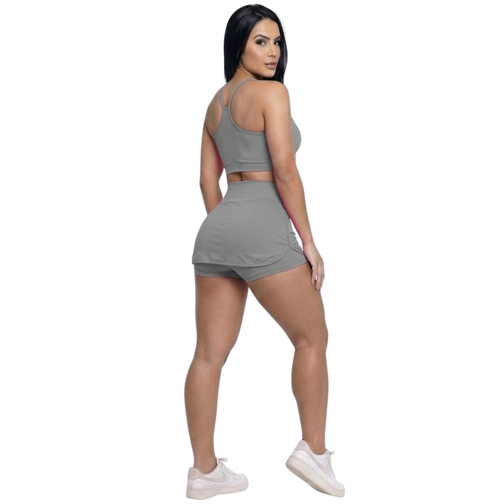 Imagem 3 do produto Conjunto Top Alça Fina e Short Saia Vekyo Feminino