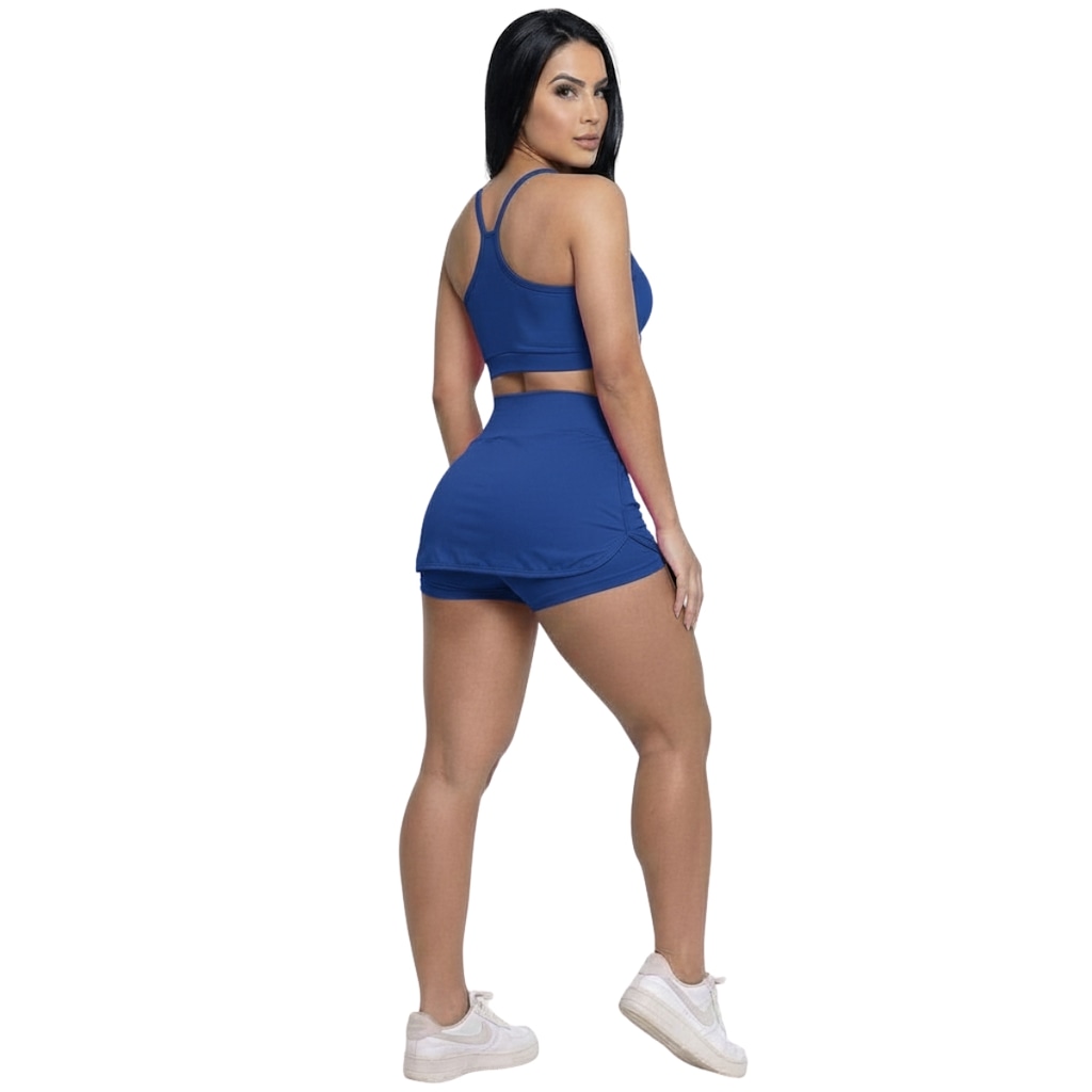 Imagem 3 do produto Conjunto Top Alça Fina e Short Saia Vekyo Feminino