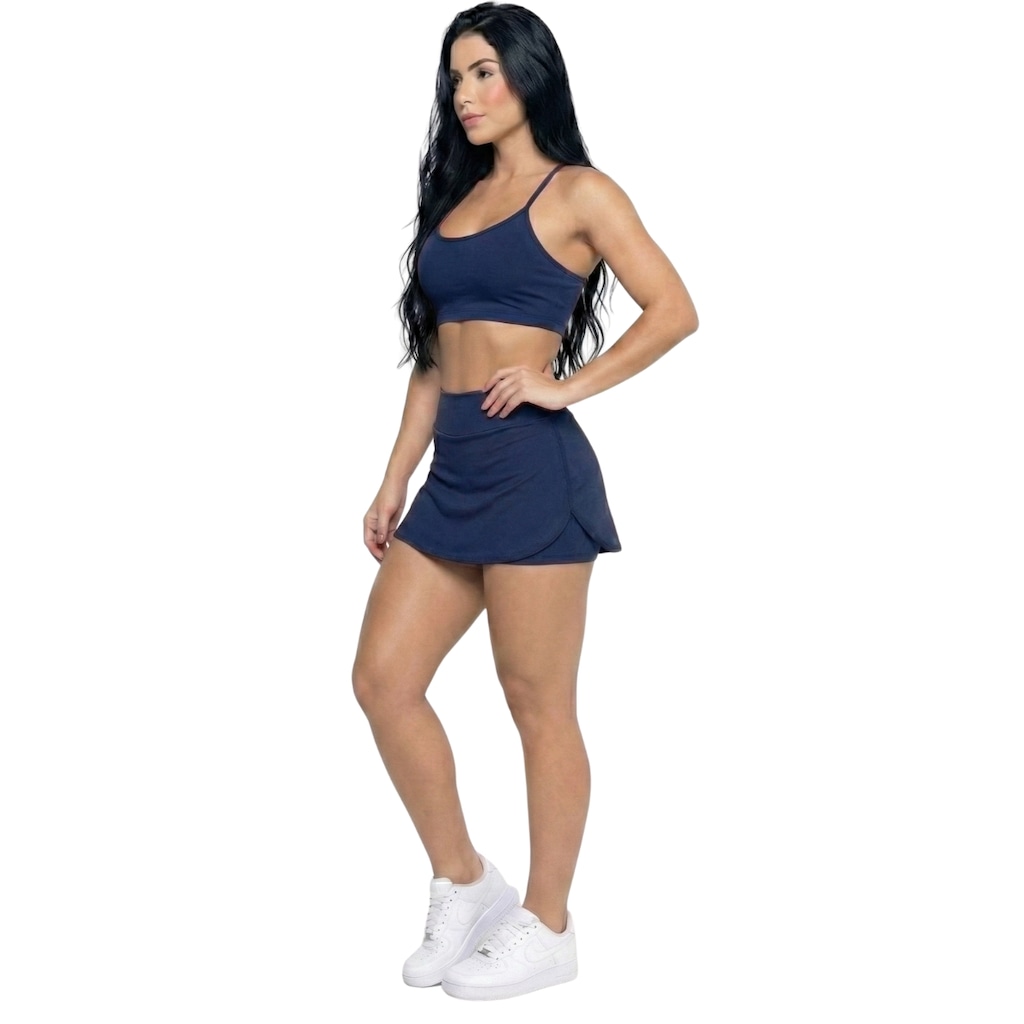 Imagem 2 do produto Conjunto Top Alça Fina e Short Saia Vekyo Feminino