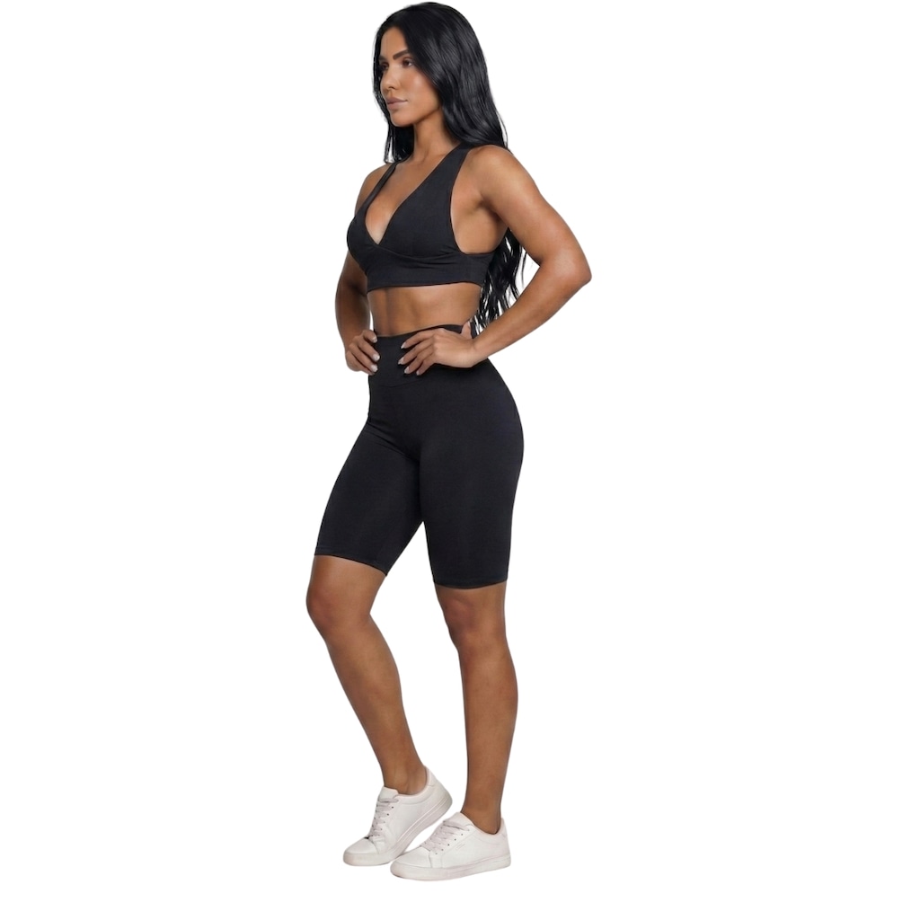 Imagem 2 do produto Conjunto Top Bojo e Bermuda Ciclista Vekyo Feminino
