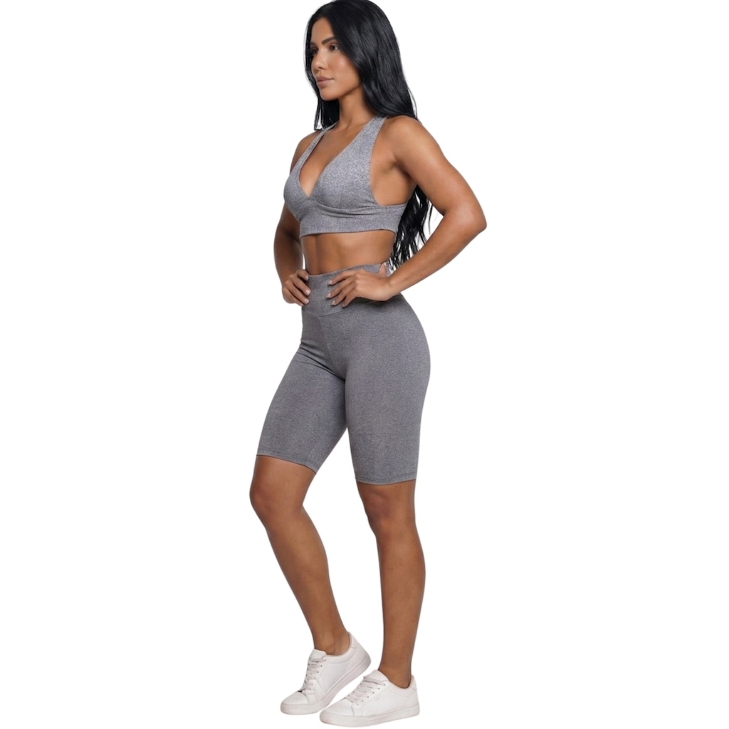 Imagem 2 do produto Conjunto Top Bojo e Bermuda Ciclista Vekyo Feminino
