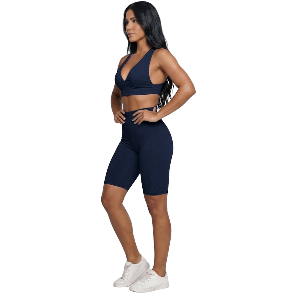 Imagem 2 do produto Conjunto Top Bojo e Bermuda Ciclista Vekyo Feminino