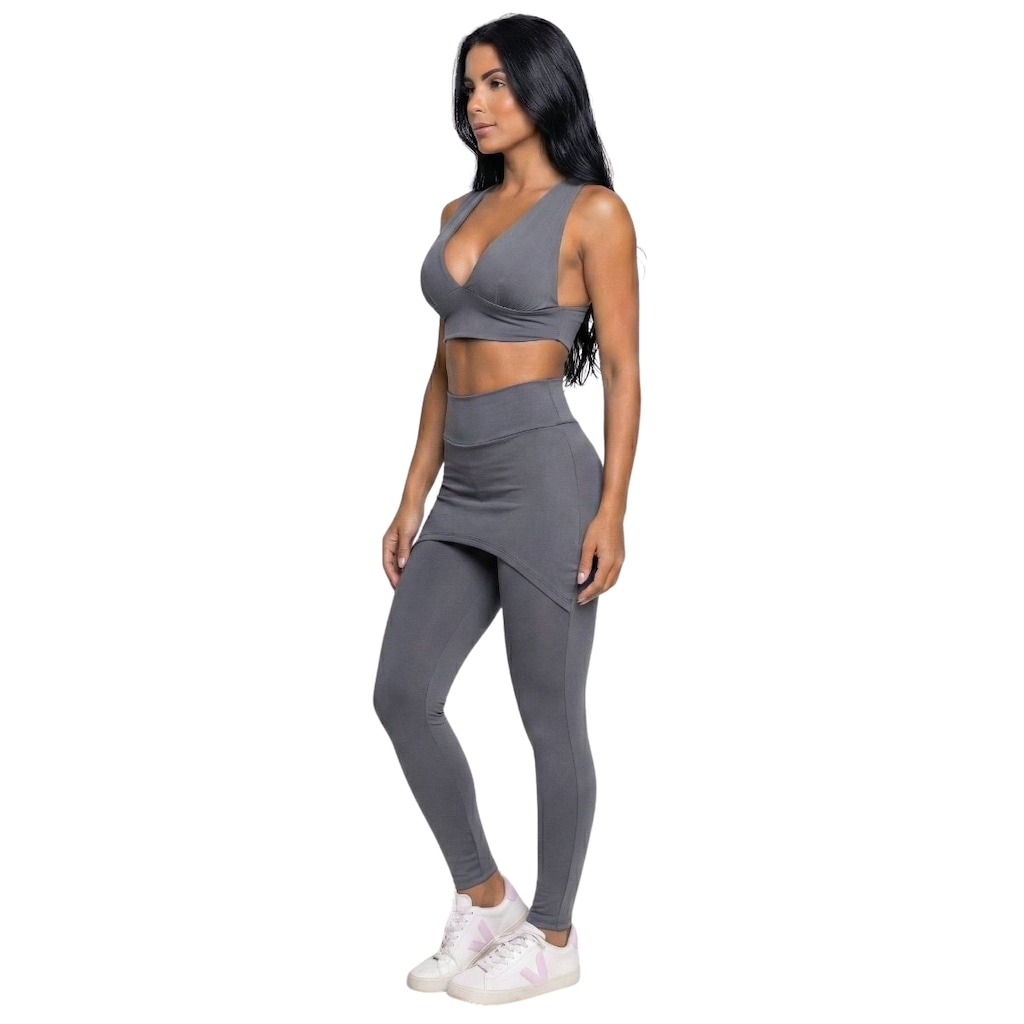 Imagem 2 do produto Conjunto Top Bojo e Calça Saia Tapa Bumbum Vekyo Feminino