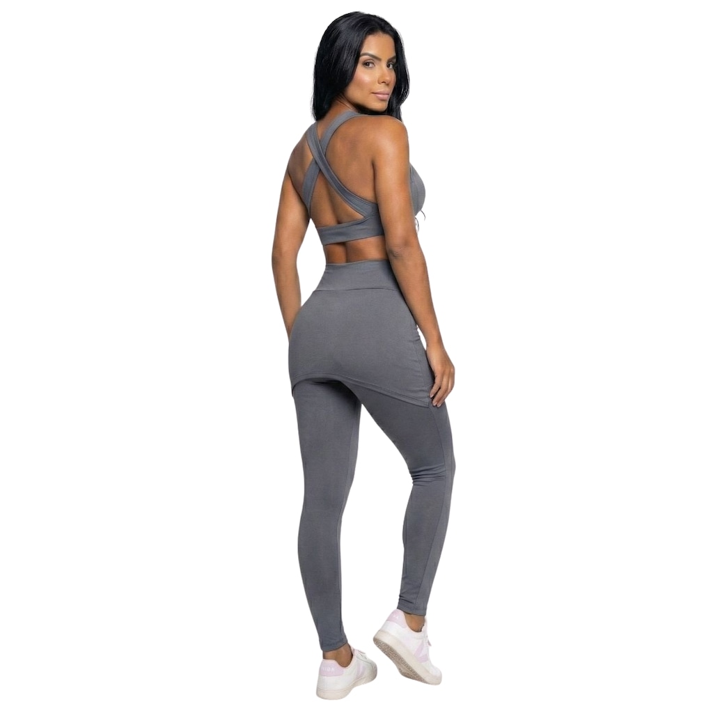 Imagem 3 do produto Conjunto Top Bojo e Calça Saia Tapa Bumbum Vekyo Feminino