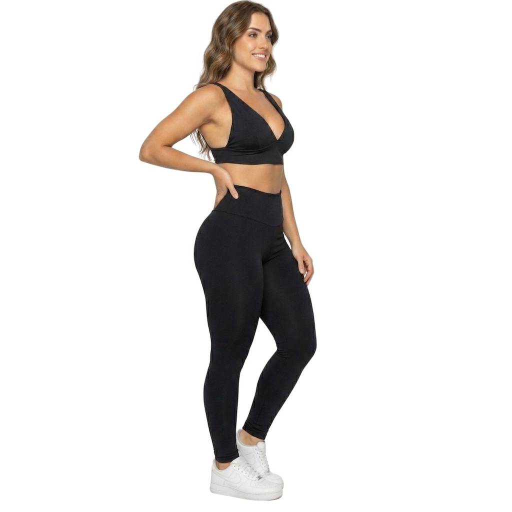 Imagem 2 do produto Conjunto Top Bojo Costa Cruzada e Calça Suplex Vekyo Feminino