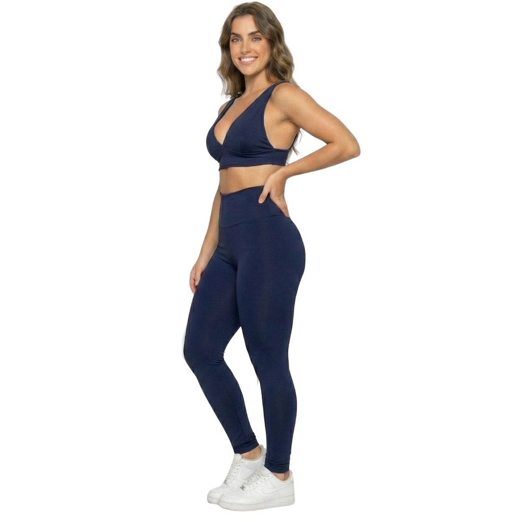 Imagem 2 do produto Conjunto Top Bojo Costa Cruzada e Calça Suplex Vekyo Feminino
