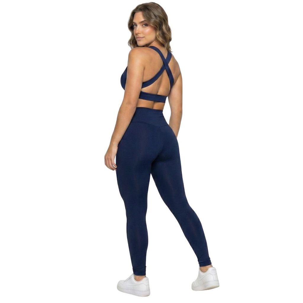 Imagem 3 do produto Conjunto Top Bojo Costa Cruzada e Calça Suplex Vekyo Feminino