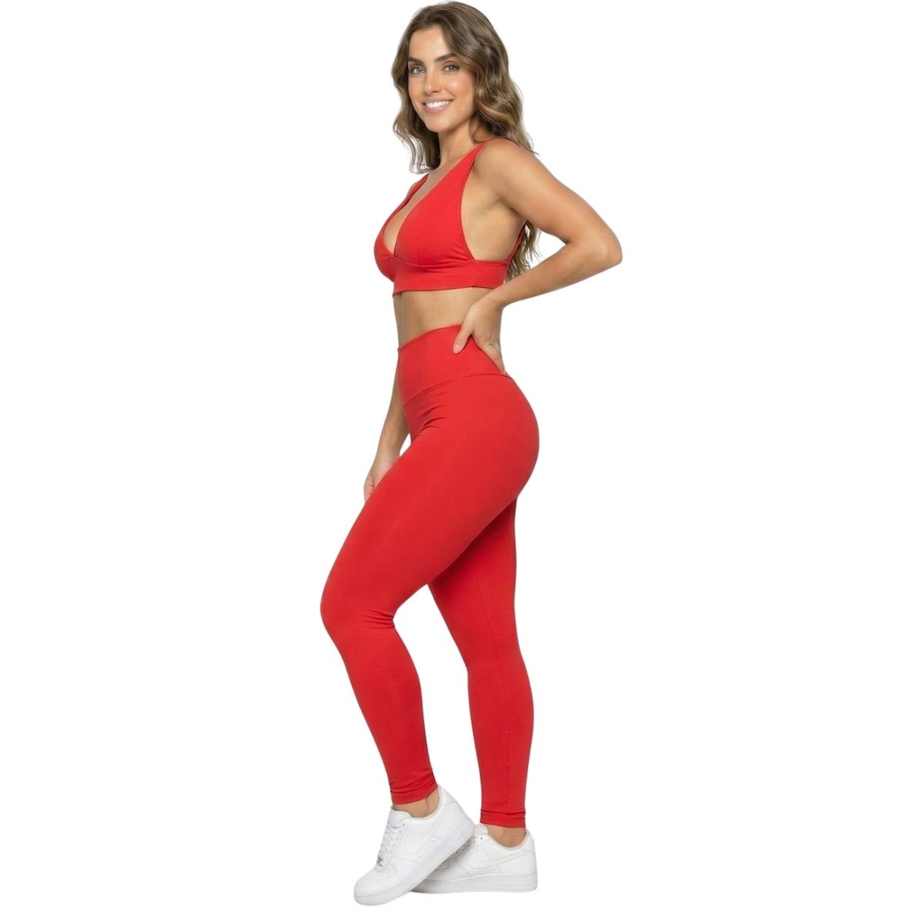 Imagem 2 do produto Conjunto Top Bojo Costa Cruzada e Calça Suplex Vekyo Feminino