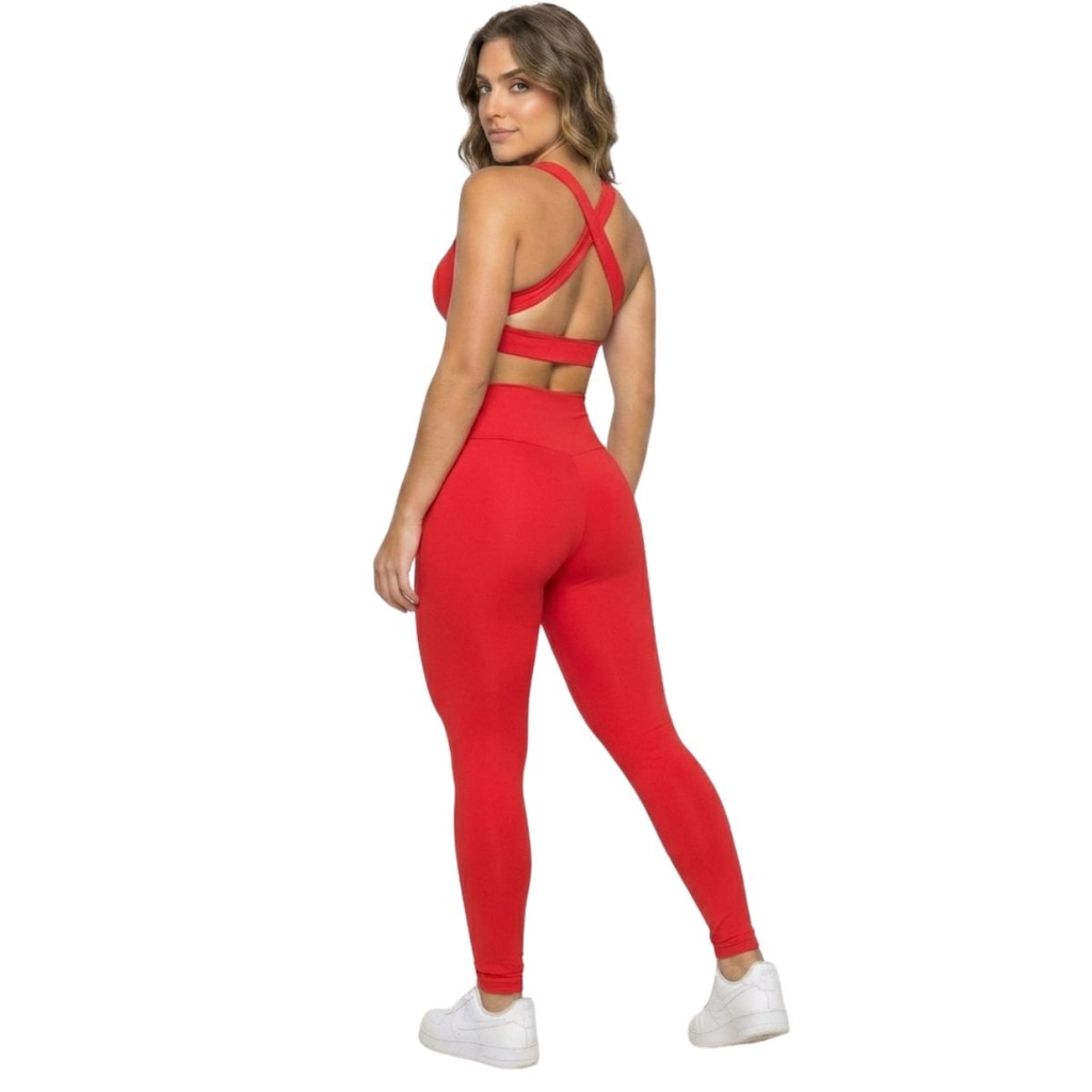 Imagem 3 do produto Conjunto Top Bojo Costa Cruzada e Calça Suplex Vekyo Feminino