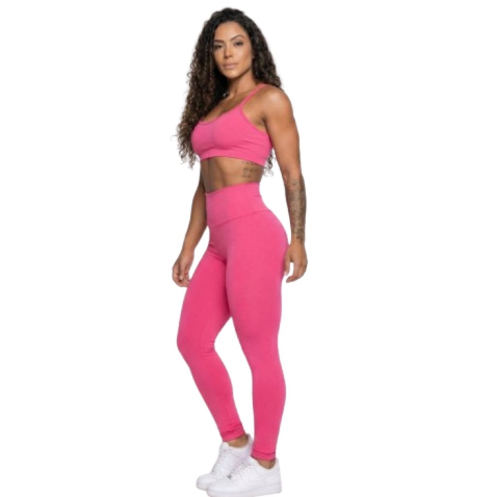 Imagem 2 do produto Conjunto Top Alça Fina e Calça Suplex Vekyo Feminino