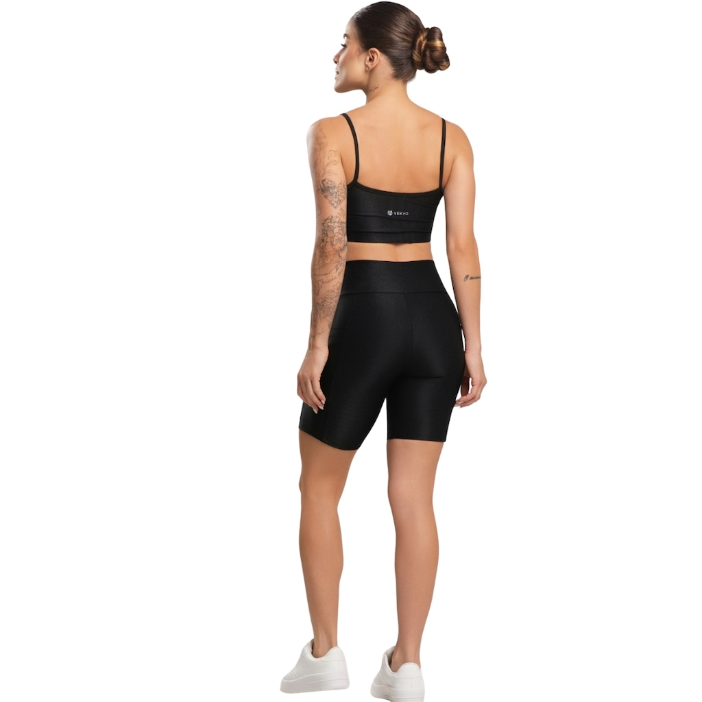 Imagem 3 do produto Conjunto Fitness Top e Bermuda Com Bolso Vekyo Feminino