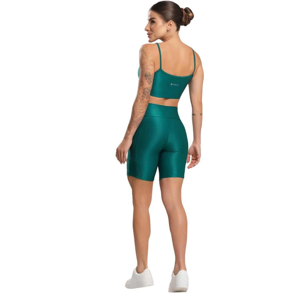 Imagem 3 do produto Conjunto Fitness Top e Bermuda Com Bolso Vekyo Feminino