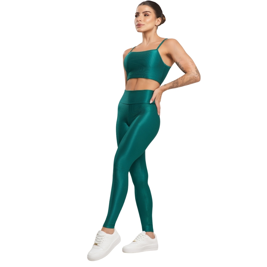 Imagem 2 do produto Conjunto Fitness Top e Calça Esmeralda Vekyo Feminino