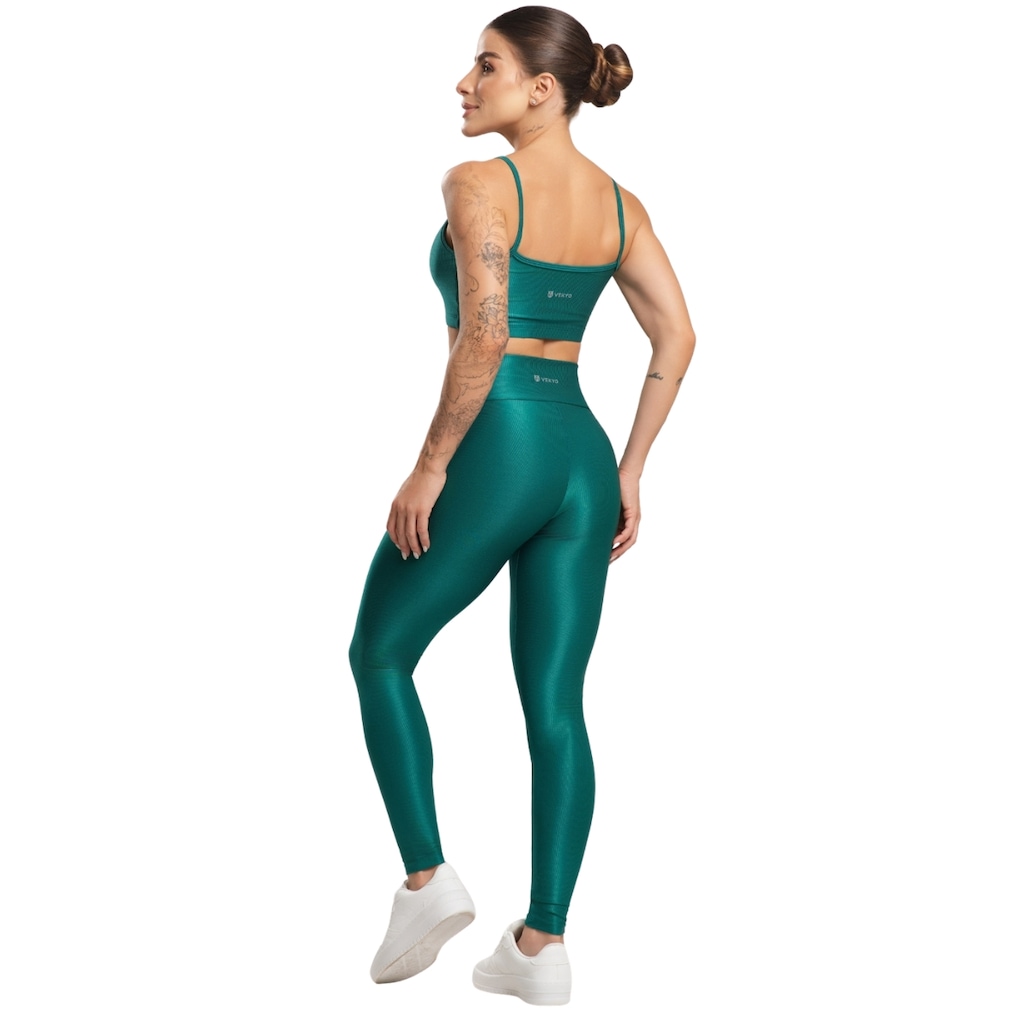 Imagem 3 do produto Conjunto Fitness Top e Calça Esmeralda Vekyo Feminino