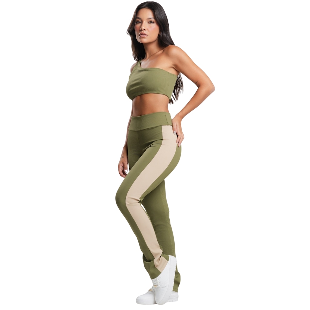 Imagem 2 do produto Conjunto Fitness Top e Calça Canelado Vekyo Feminino