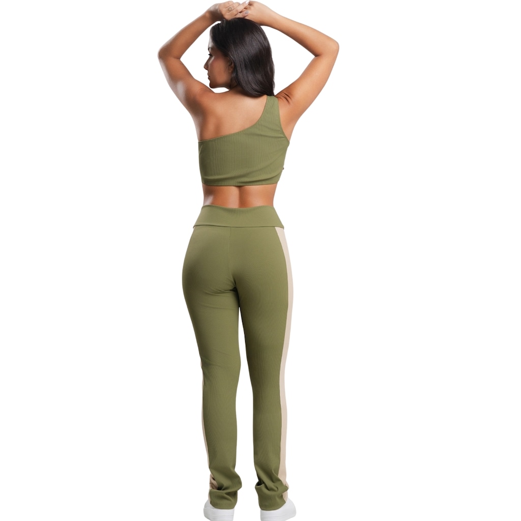Imagem 3 do produto Conjunto Fitness Top e Calça Canelado Vekyo Feminino