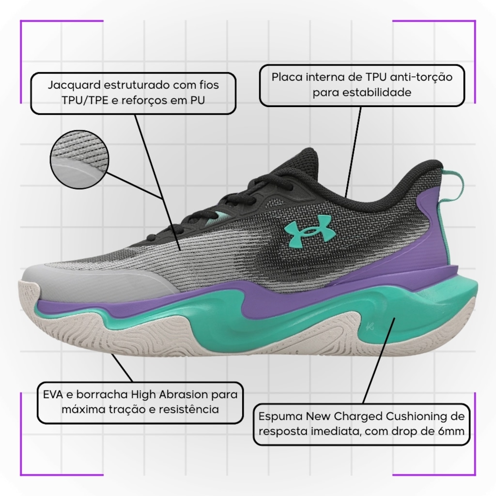 Imagem 5 do produto Kit Tênis Under Armour Layup e Meia - Masculino