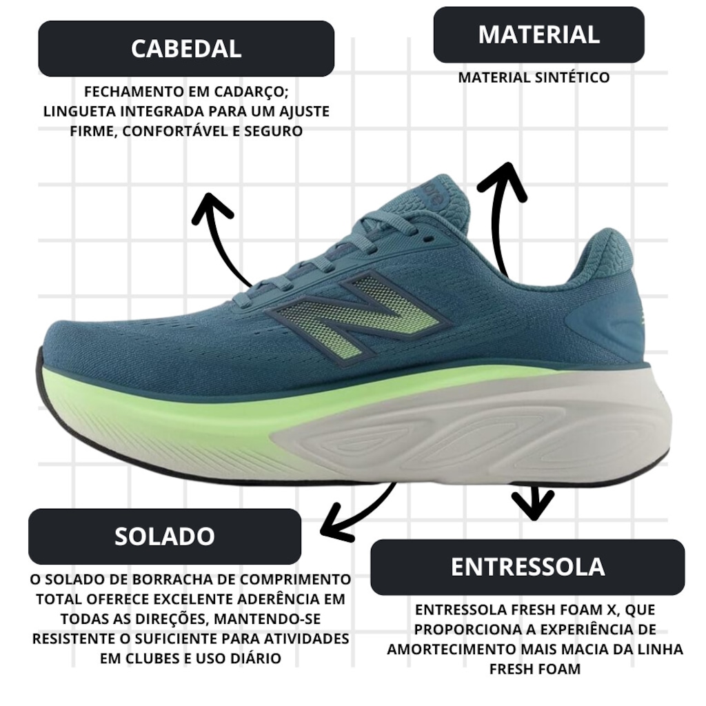 Imagem 5 do produto Kit Tênis New Balance More V6 e Meia - Masculino
