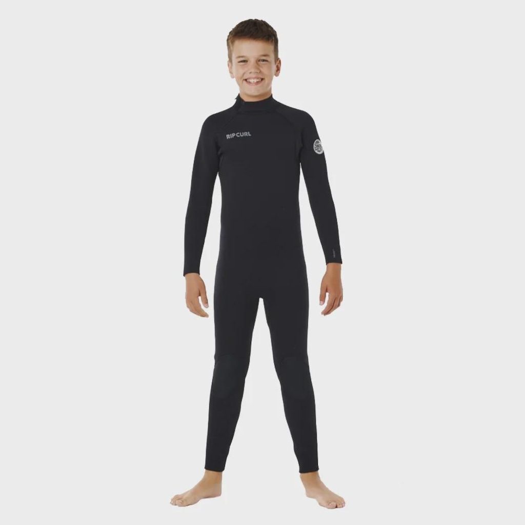 Imagem 3 do produto Long John Rip Curl Back Zip Black Juvenil Trad 3/2mm