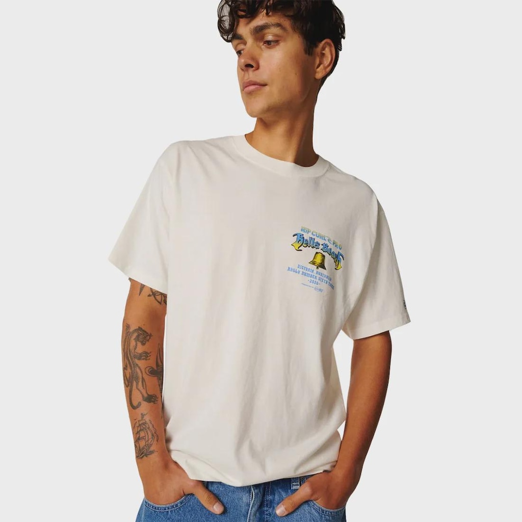 Imagem 3 do produto Camiseta Rip Curl Bells Beach Pro Logo Bone Importada - Masculina
