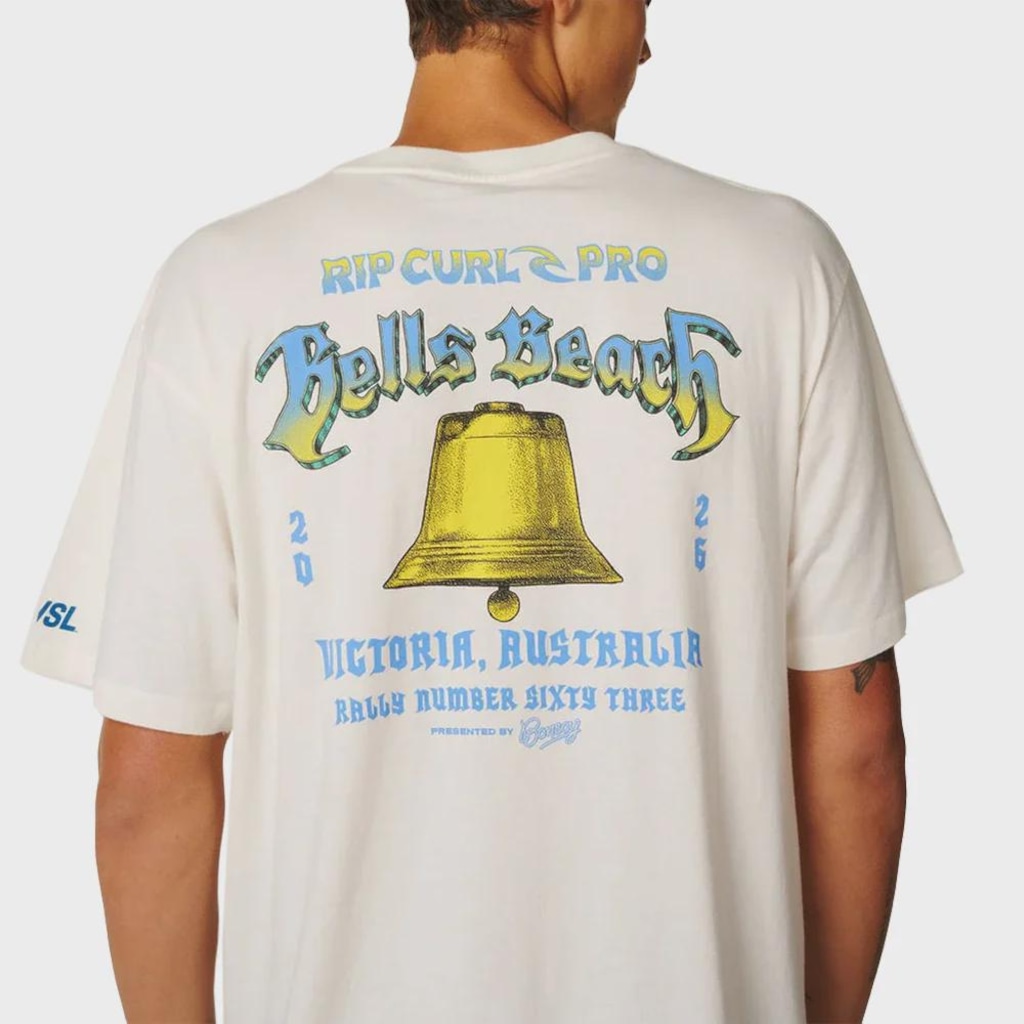 Imagem 4 do produto Camiseta Rip Curl Bells Beach Pro Logo Bone Importada - Masculina