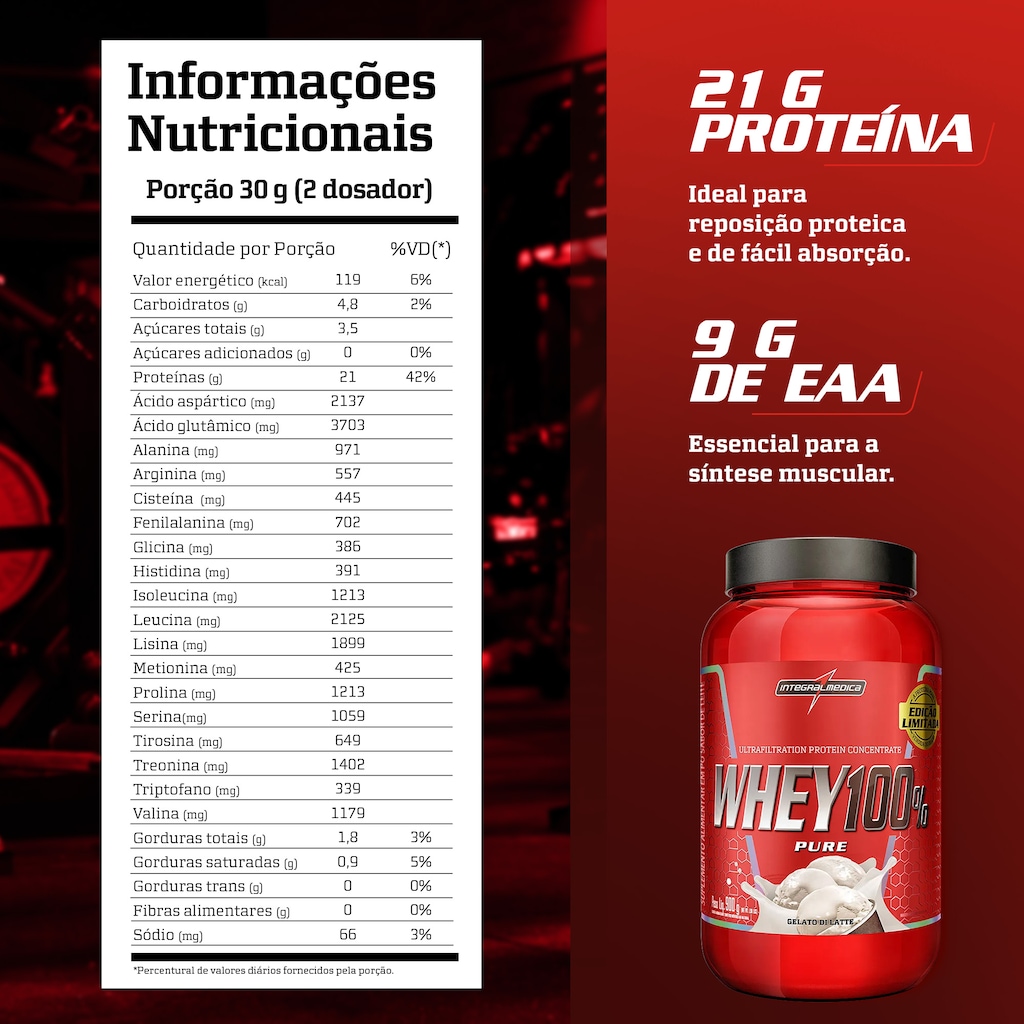 Imagem 2 do produto Whey 100% Pure 900g Integralmedica