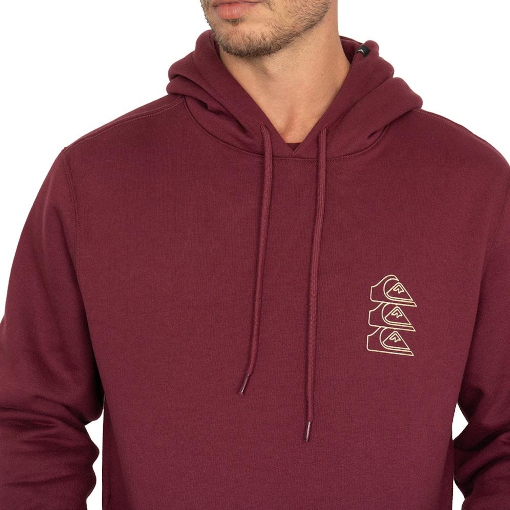 Imagem 3 do produto Blusão de Moletom com Capuz Quiksilver Canguru Chrome Three Logo - Masculino
