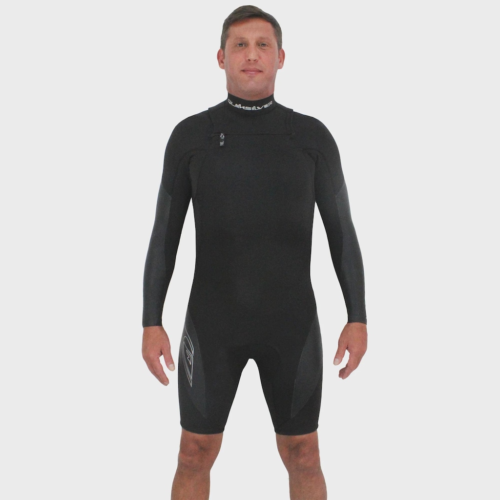 Imagem 2 do produto Short John Masculino Mercury Spring Chest Zip Black Importado Quiksilver 2/2mm