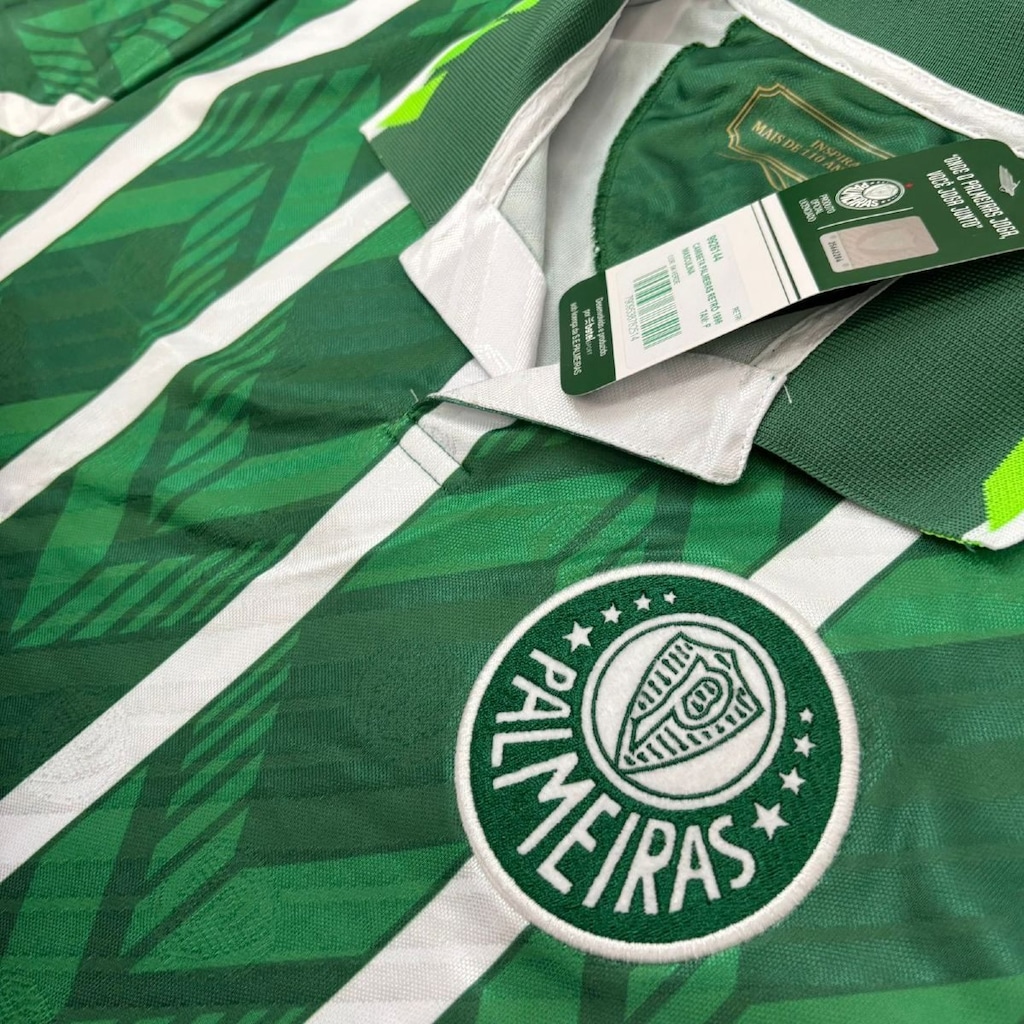 Imagem 2 do produto Camisa Polo do Palmeiras Retrô 1996 Listrada Betel Plus Size - Masculina